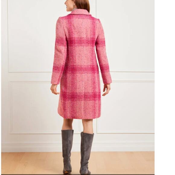 NWT Talbots Pink Confetti Plaid Coat 2XP Wool Blend Plus Petite New Preppy - Picture 5 of 14